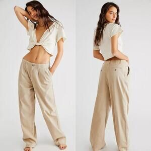 Free People Addy Chino Pants in Beige